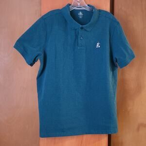 Mens Disney Mickey Mouse SS Polo Shirt Teal XL Relaxed Fit Casual Resortwear